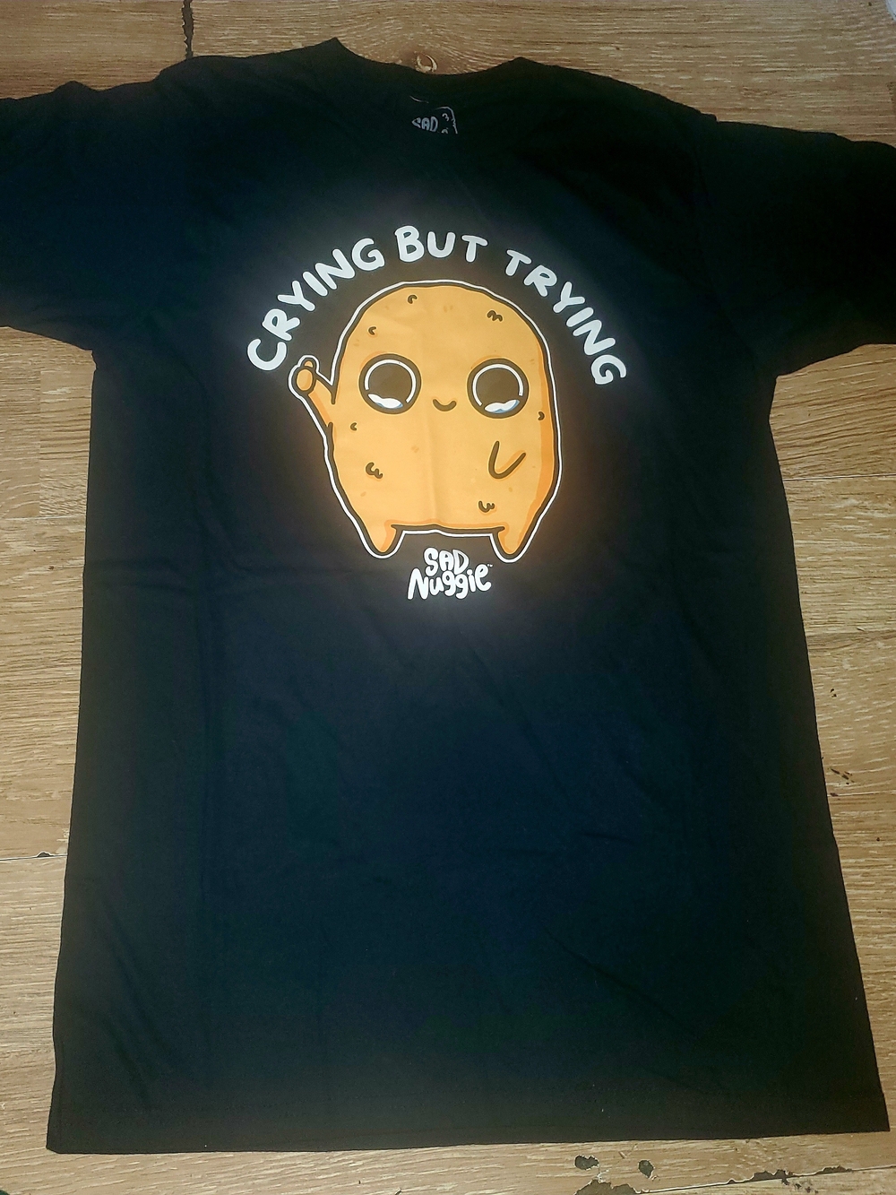 "Crying But Trying" Black Graphic Tee